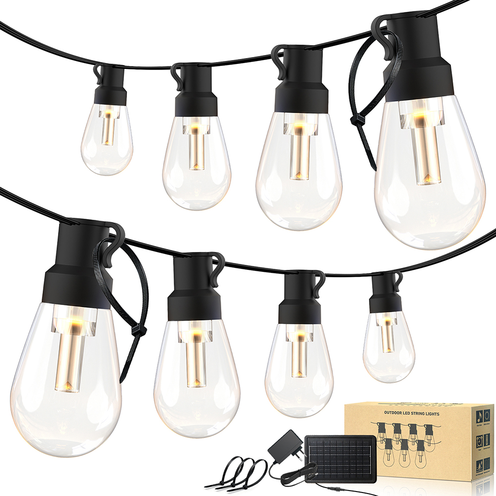String Light Bistro - 태양열 따뜻한 LED 글로브 스트링 라이트