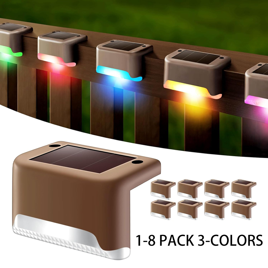 Outdoor Lighting On Fence - 1-8 팩 Led 태양 단계 조명