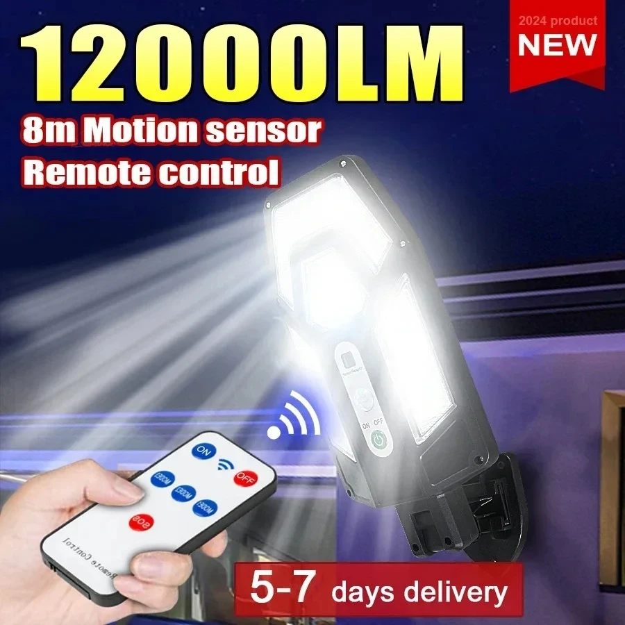 Solar Wall Sconce - 12000LM 강력한 태양광 벽등 리모컨 포함