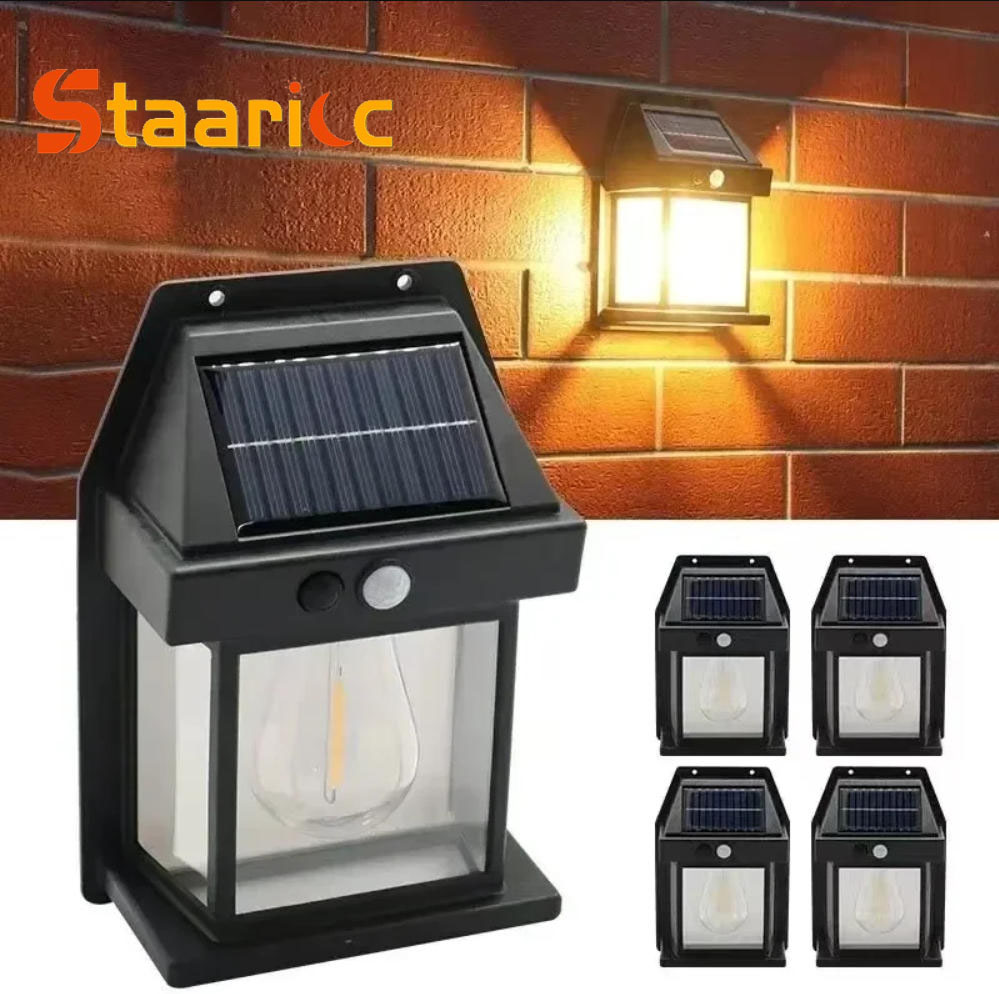 Solar Wall Sconce - 야외 태양광 텅스텐 벽등, 모션 센서