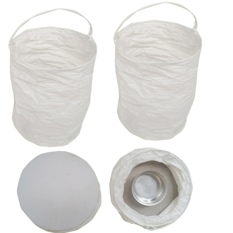Outdoor Lighting Year Round - 4pcs DIY 화이트 스트레이트 종이 랜턴