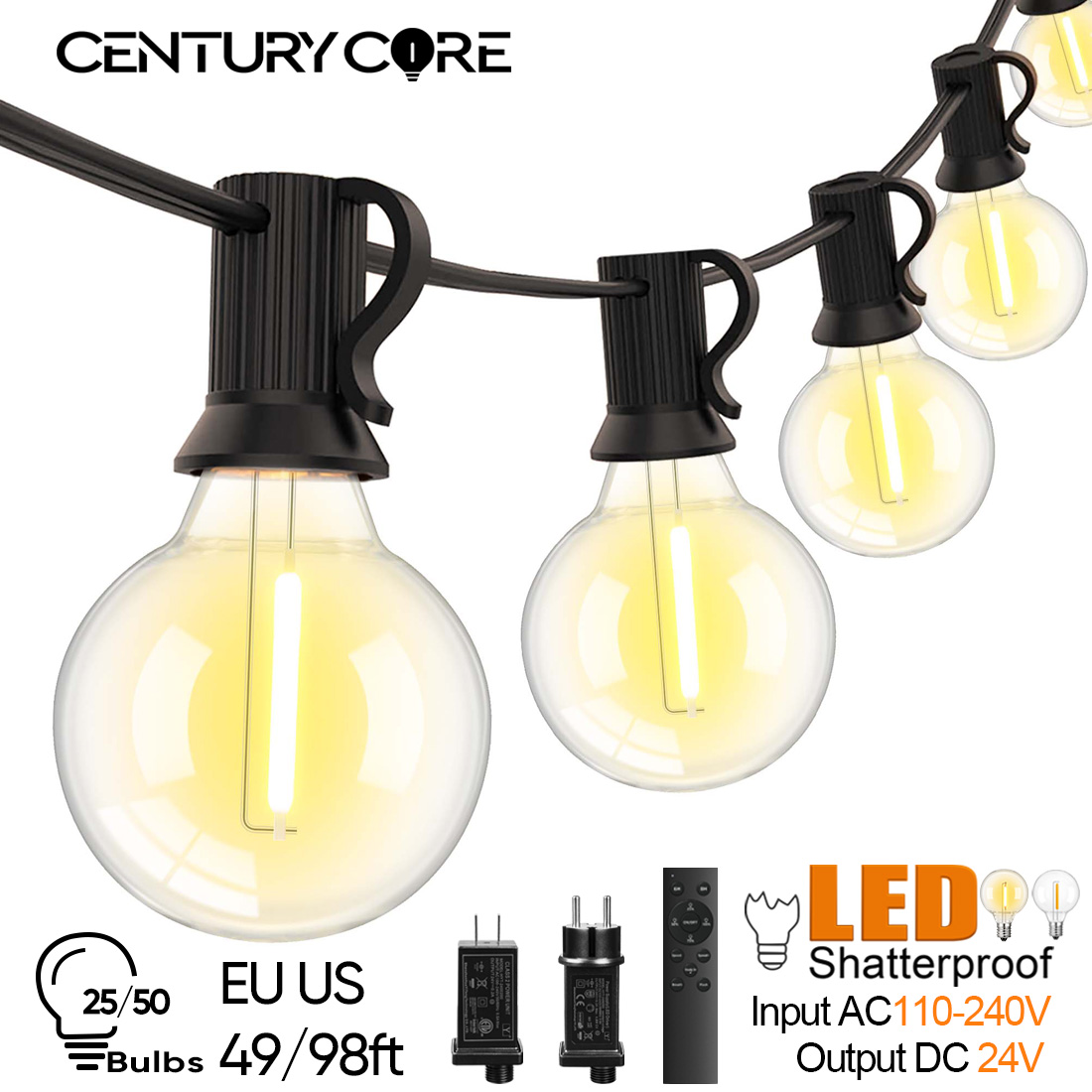 Outdoor Lighting Year Round - 15M 30M LED G40 스트링 라이트