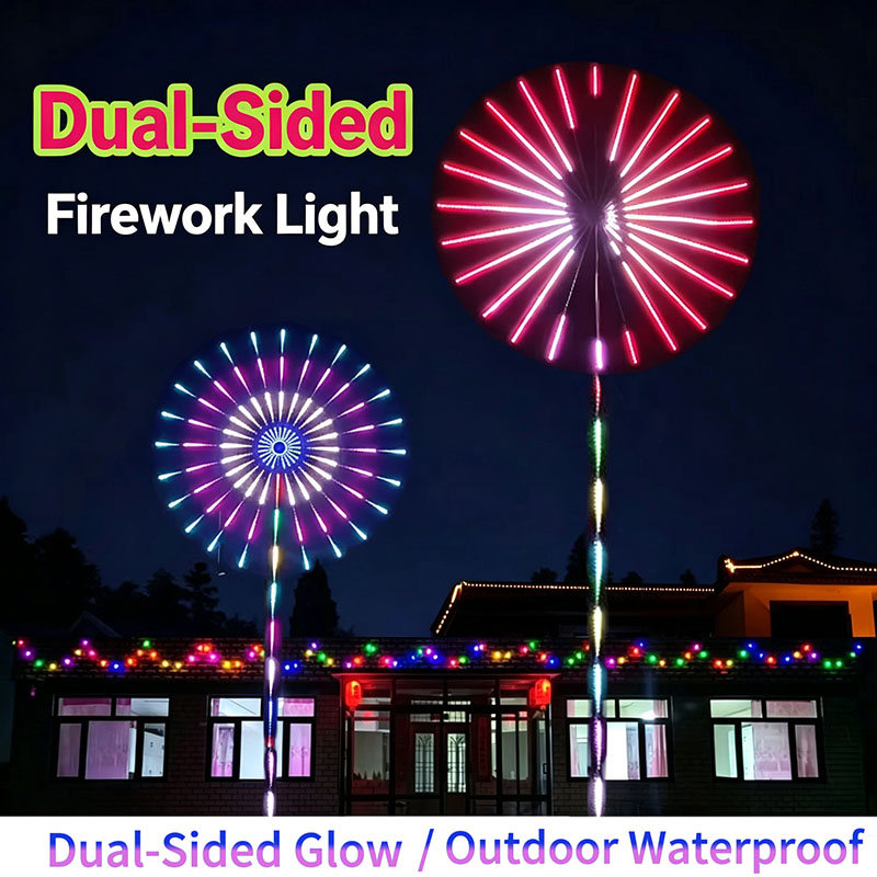 Outdoor Lighting Year Round - 24개 튜브 새해 RGB 불꽃놀이, 듀얼