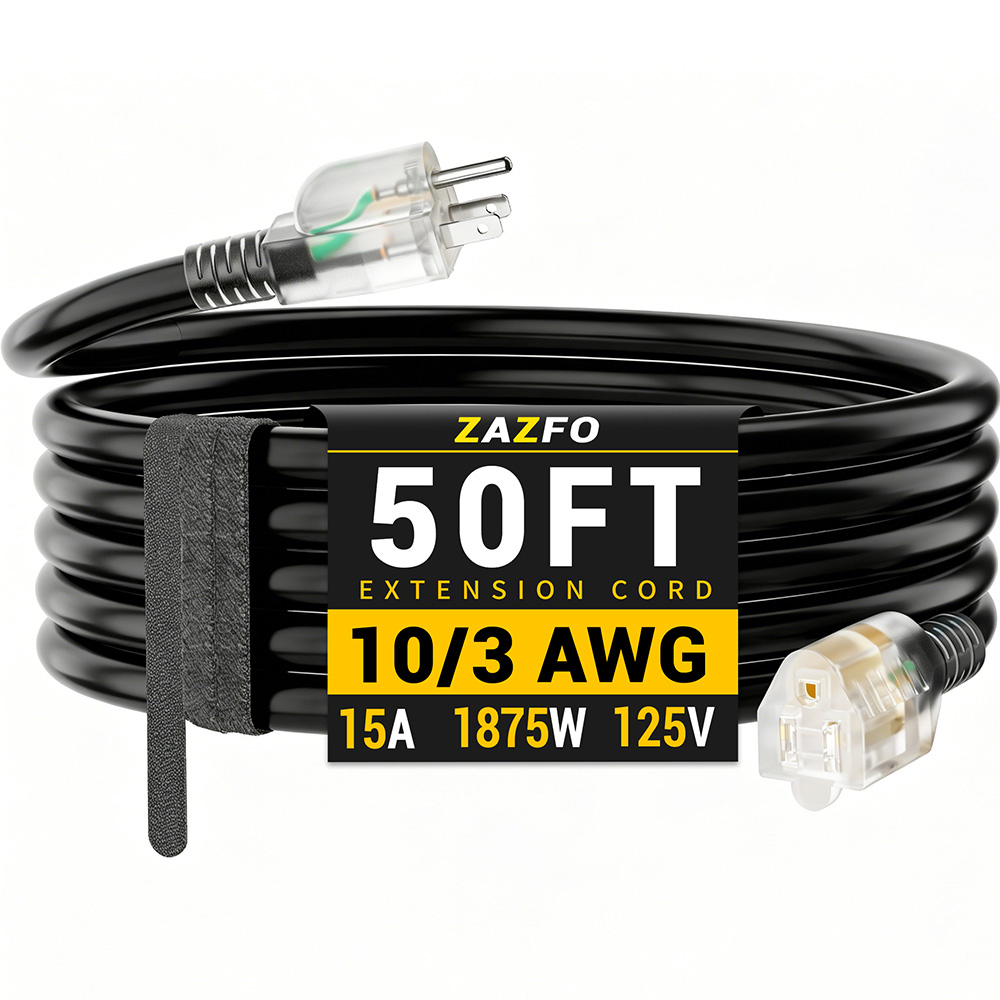 Outdoor Lighting Extension Cord - ZAZFO 25피트, 50피트, 75피트, 100피트, 150피트,
