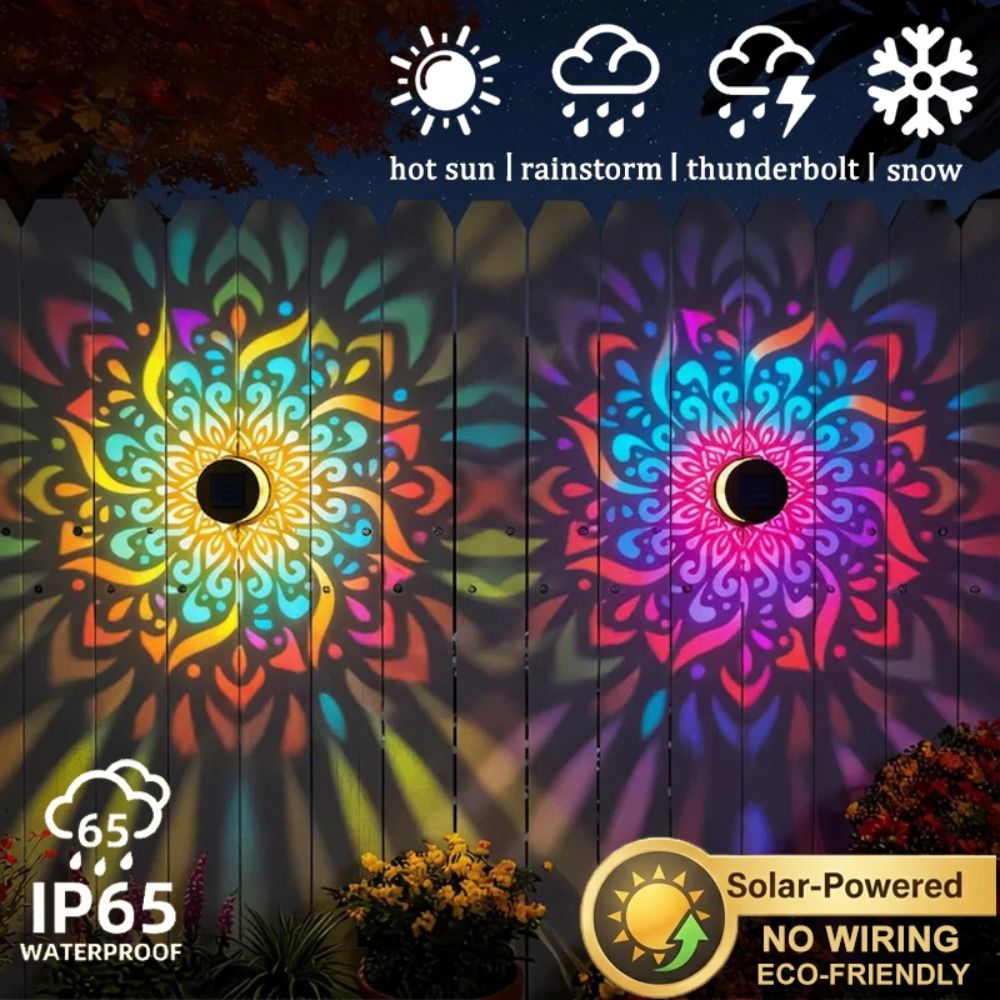 Solar Wall Sconce - 해바라기 만다라 태양광 벽등 LED 금속