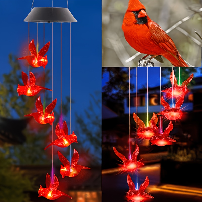 Outdoor Lighting Waterproof - 태양광 발전 불꽃새 모양 바람차임등, 방수