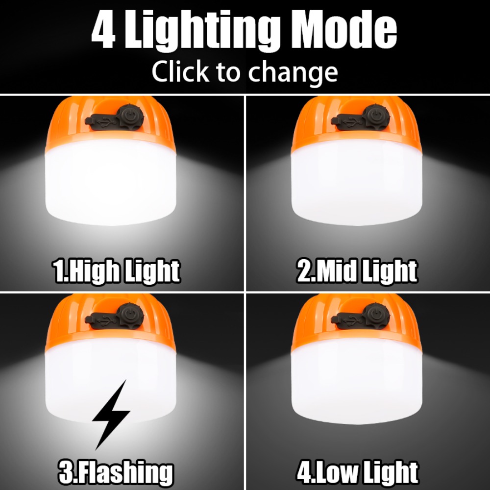 휴대용 미니 캠핑 램프 4가지 조명 모드, 후크 포함, - Outdoor Lighting Waterproof 리뷰 및 가격