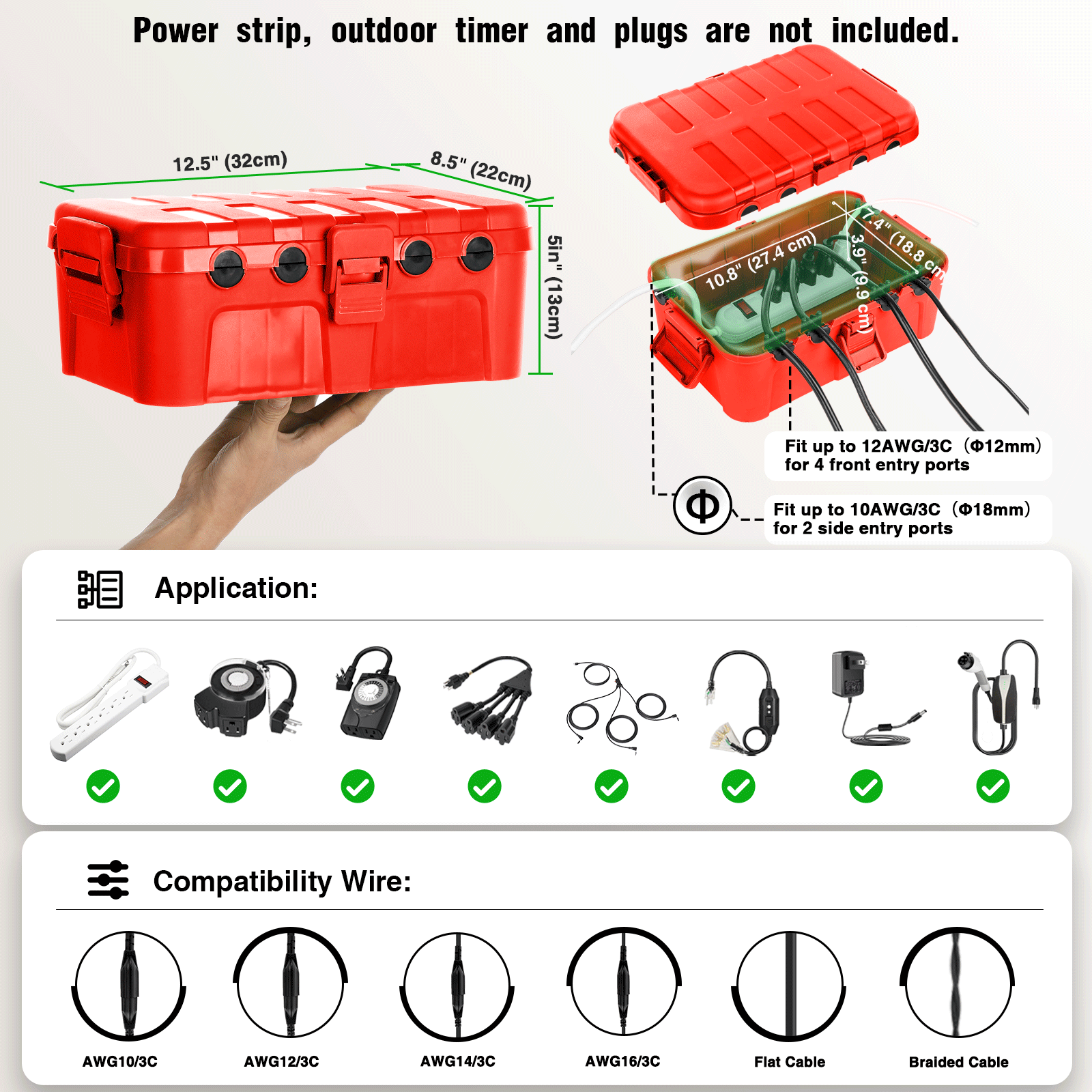 날씨에 강한 IP54 등급 방수 야외 연장 코드 전원  - Outdoor Lighting Extension Cord 리뷰 및 가격
