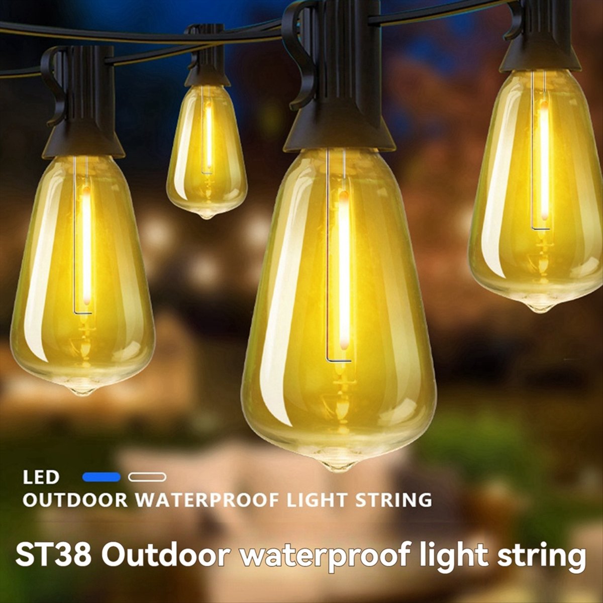 상단 ST38 LED 라이트 스트링 파티오 비산 방지  - String Light Bistro 리뷰 및 가격