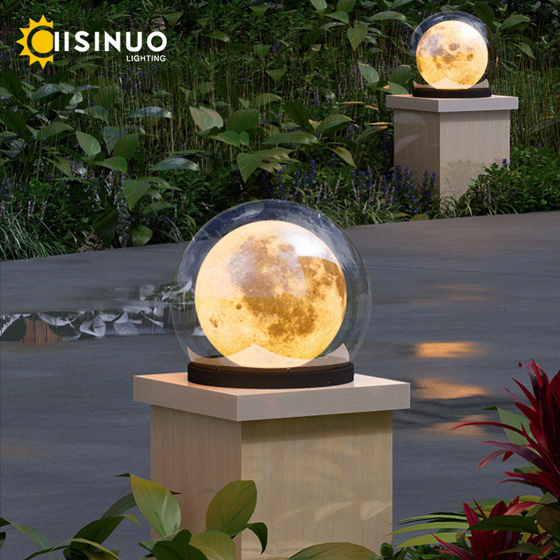 창의적인 달 기둥 조명, 야외 방수 LED 원형 풍경, - Outdoor Lighting Year Round 리뷰 및 가격