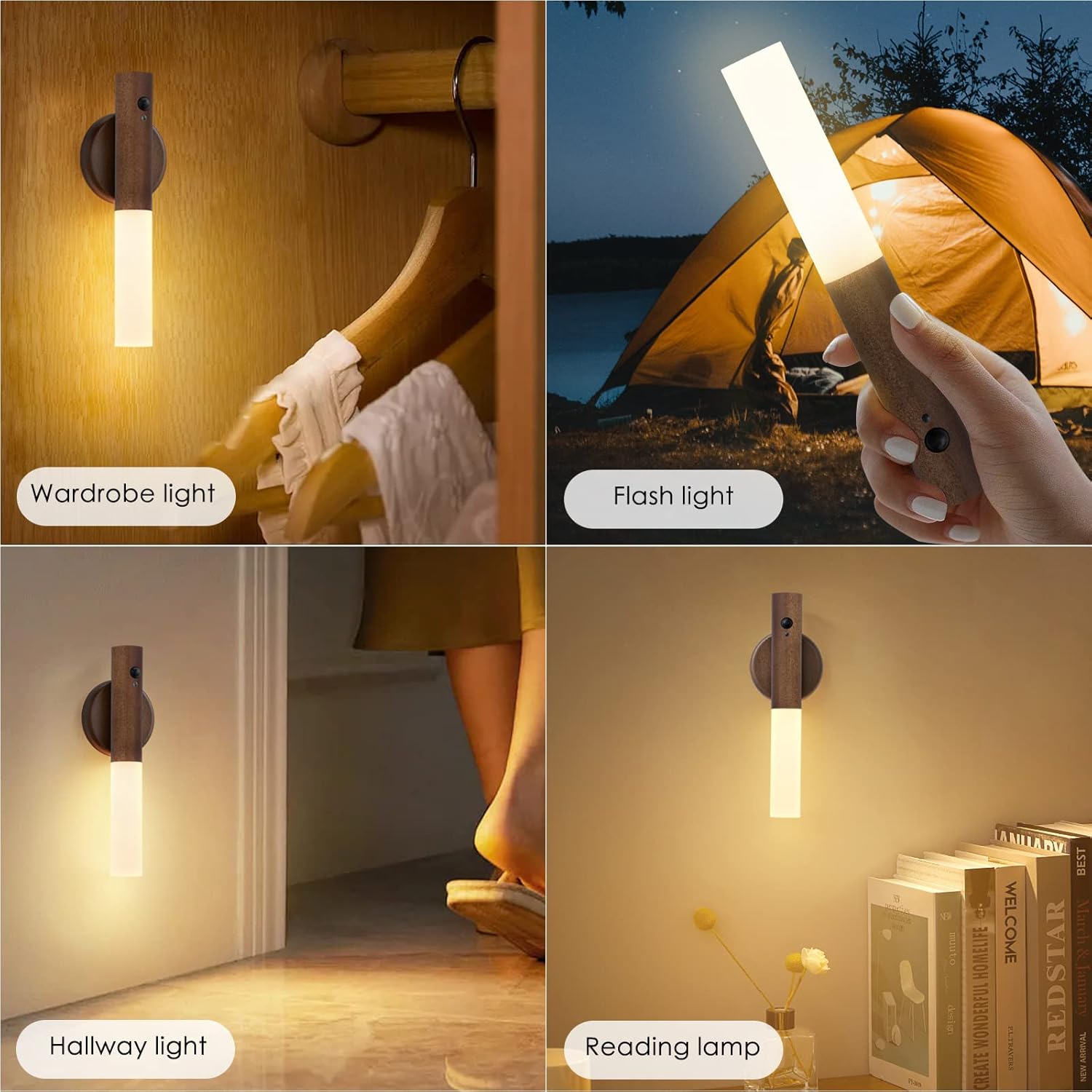 스마트 모션 센서 야간 조명 충전식 LED 나무 벽 램 - Solar Wall Sconce 리뷰 및 가격