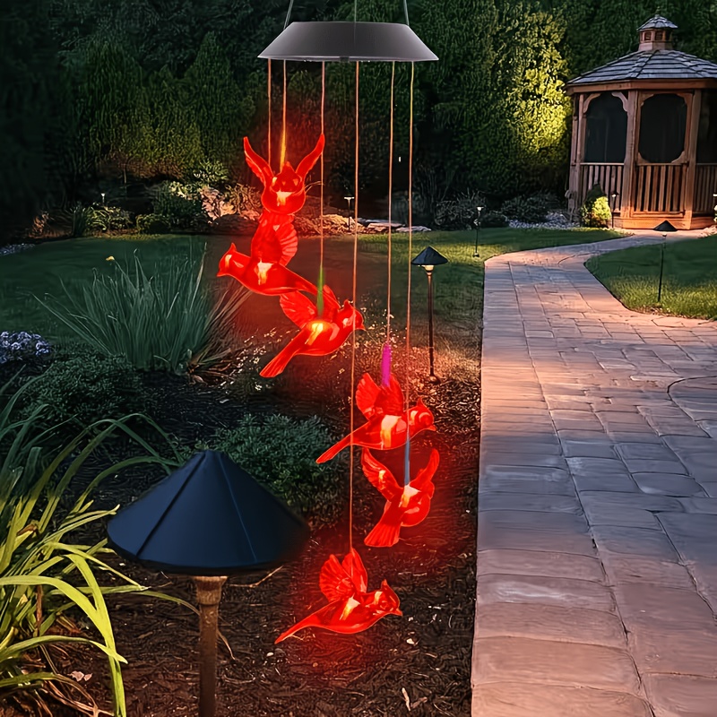 태양광 발전 불꽃새 모양 바람차임등, 방수 디자인과 생 - Outdoor Lighting Waterproof 리뷰 및 가격