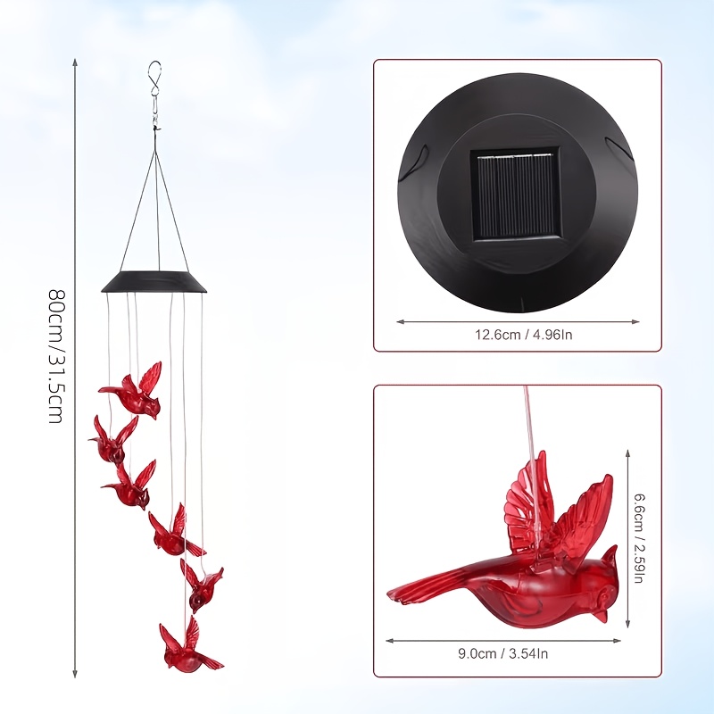 태양광 발전 불꽃새 모양 바람차임등, 방수 디자인과 생 - Outdoor Lighting Waterproof 리뷰 및 가격